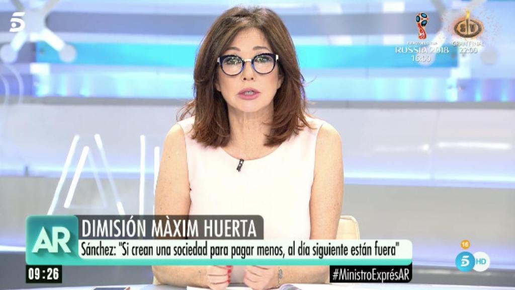 Ana Rosa: Me están friendo en Twitter ¡Parece que la ministra soy yo!