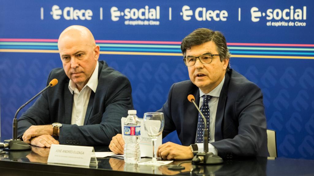 Lorente y Elizaga, durante la rueda de prensa de la convocatoria de los Premios Compromiso.