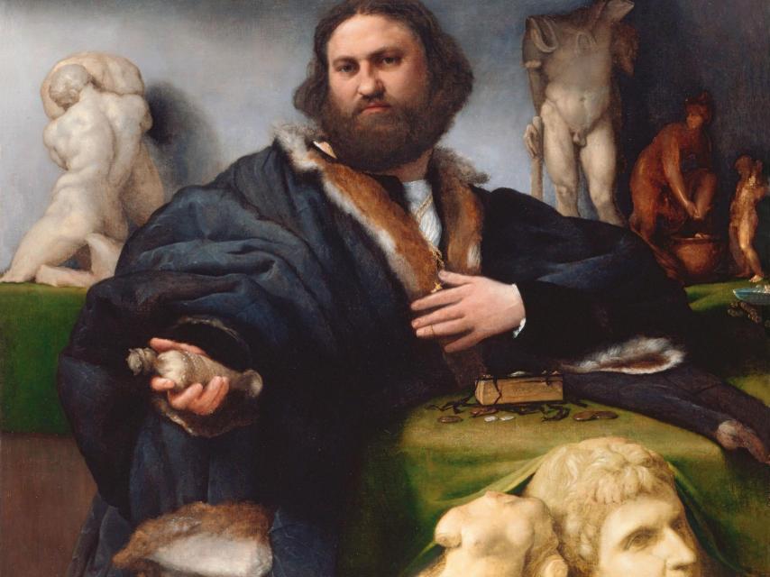 El retrato Andrea Odoni, prestado por la reina Isabel II para la exposición.