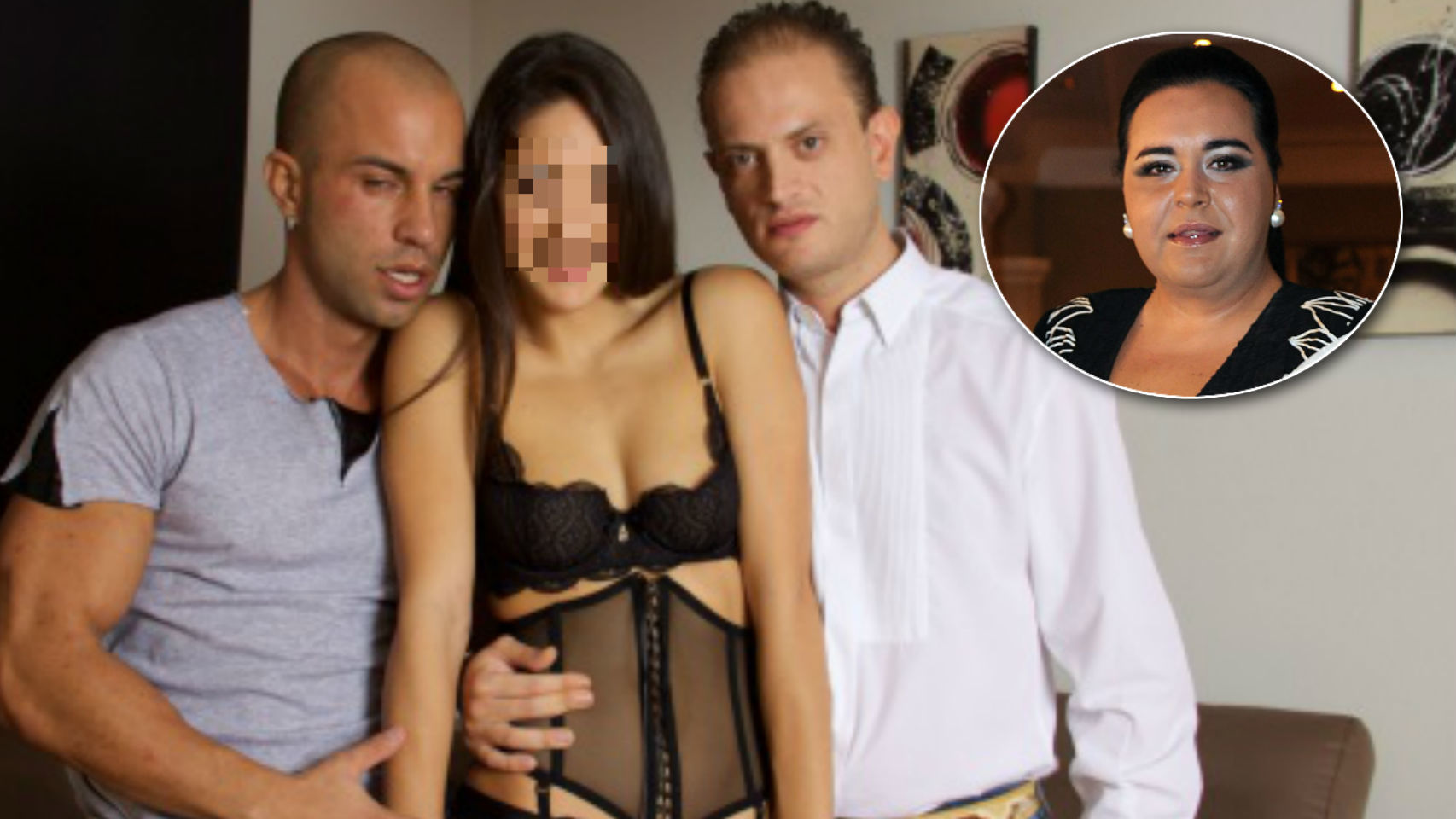 El cantante Falete y sus exparejas en montaje JALEOS.