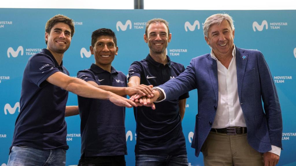 Landa, Nairo, Valverde y Eusebio Unzue.