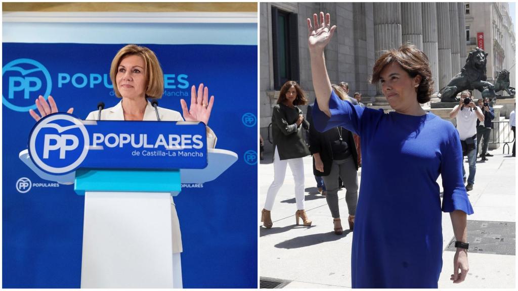 María Dolores de Cospedal y Soraya Sáenz de Santamaría.