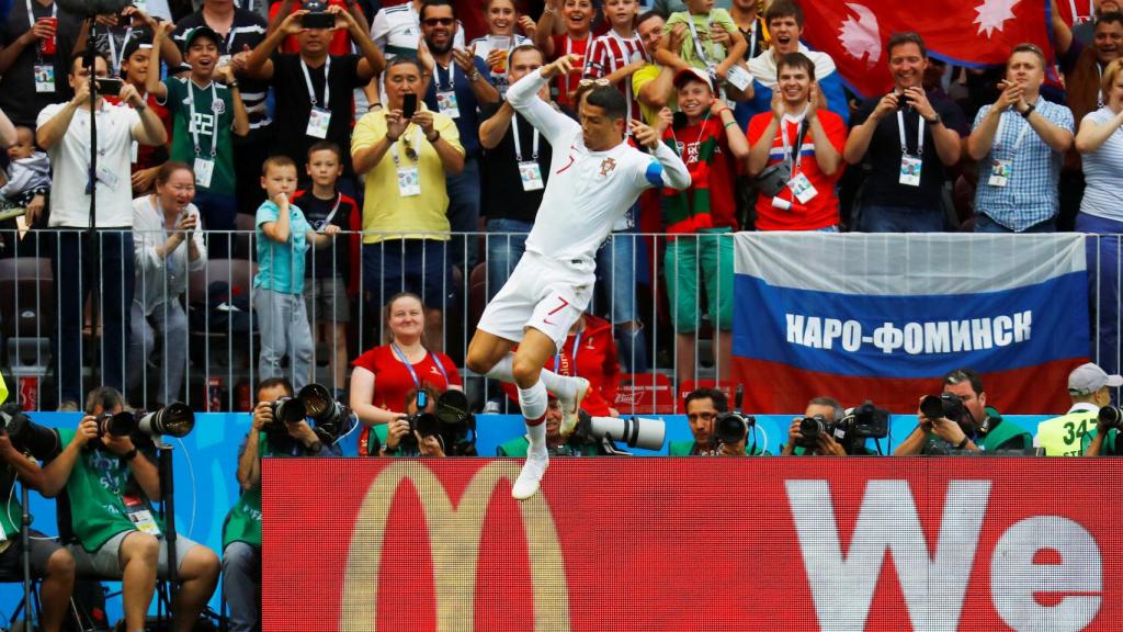 Cristiano Ronaldo celebra un gol.