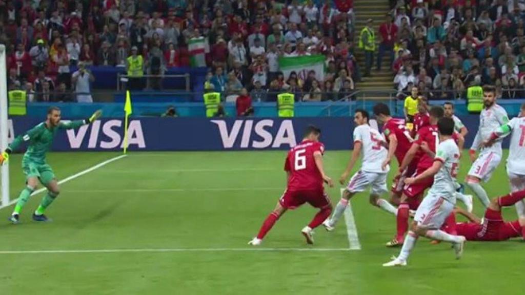 Fuera de juego de Irán y gol anulado. Foto Twitter (@elchiringuitotv)