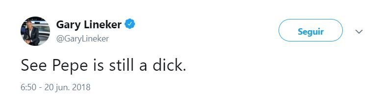 Lineker carga contra Pepe.