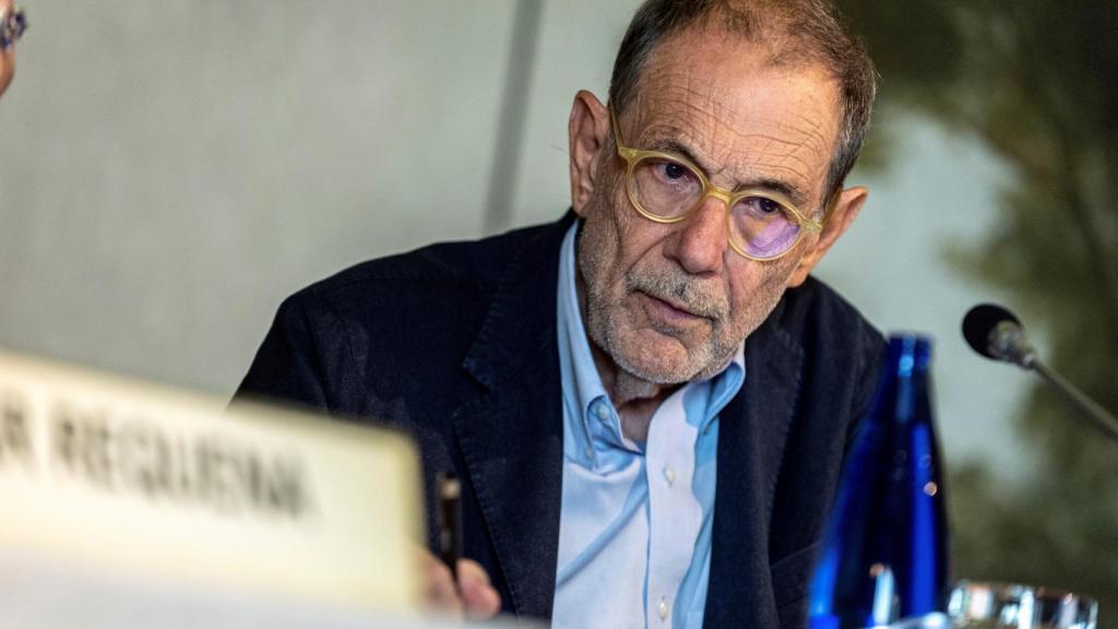 Javier Solana durante una conferencia.