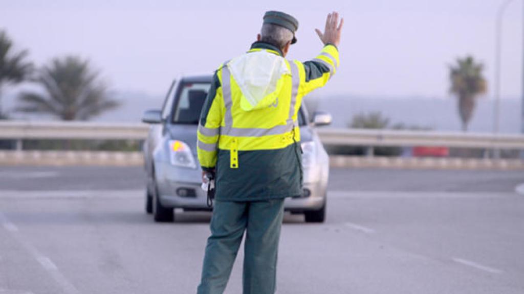 Actuación de la Guardia Civil de tráfico./