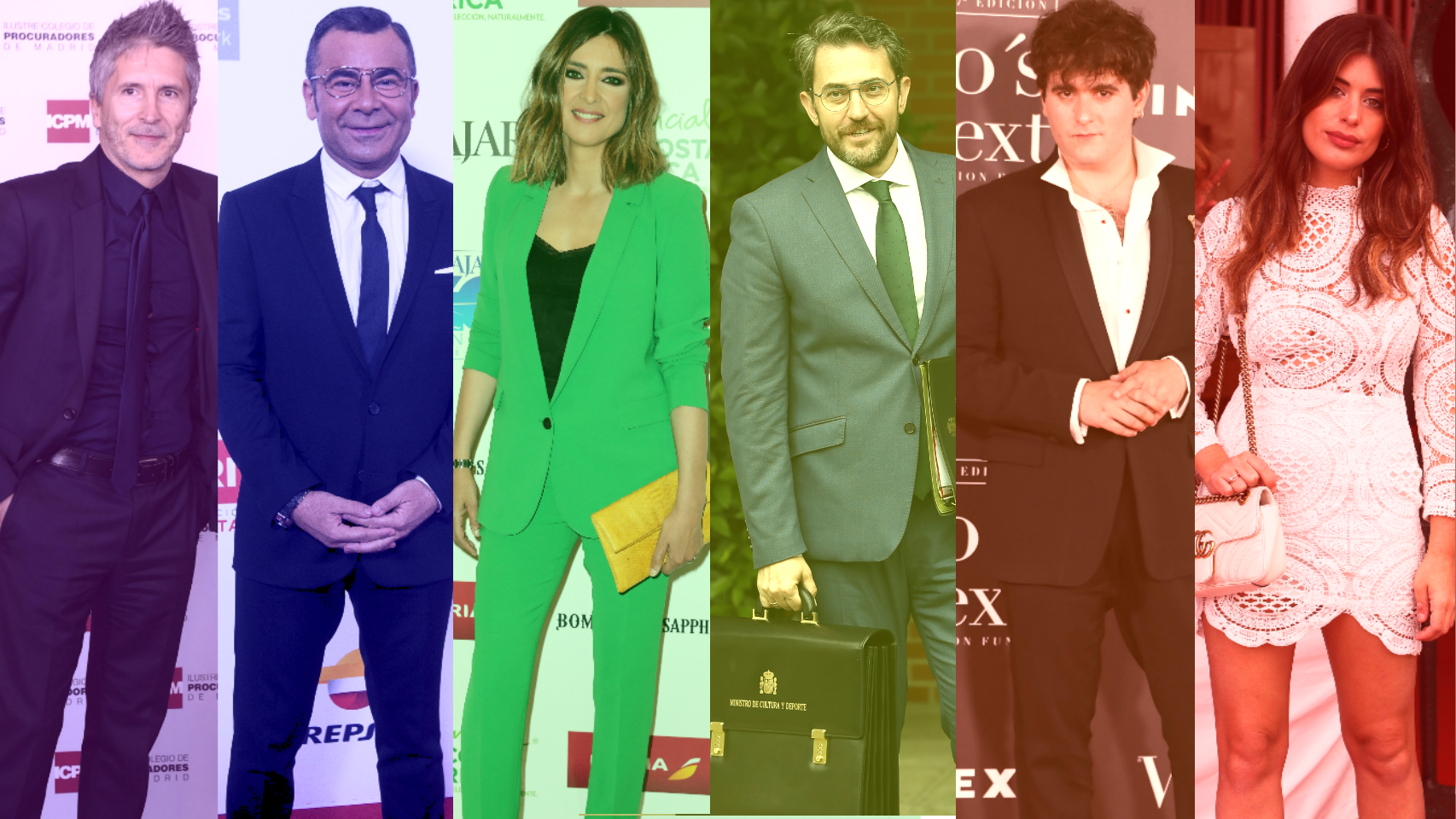 Grande-Marlaska, Jorge Javier Vázquez, Sandra Barneda, Màxim HUerta, Palomo Spain y Dulceida.