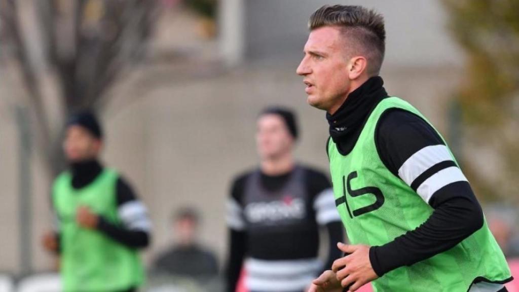 Maxi López durante un entrenamiento del Udinese. Foto: Instagram (@officialmaxilopez).