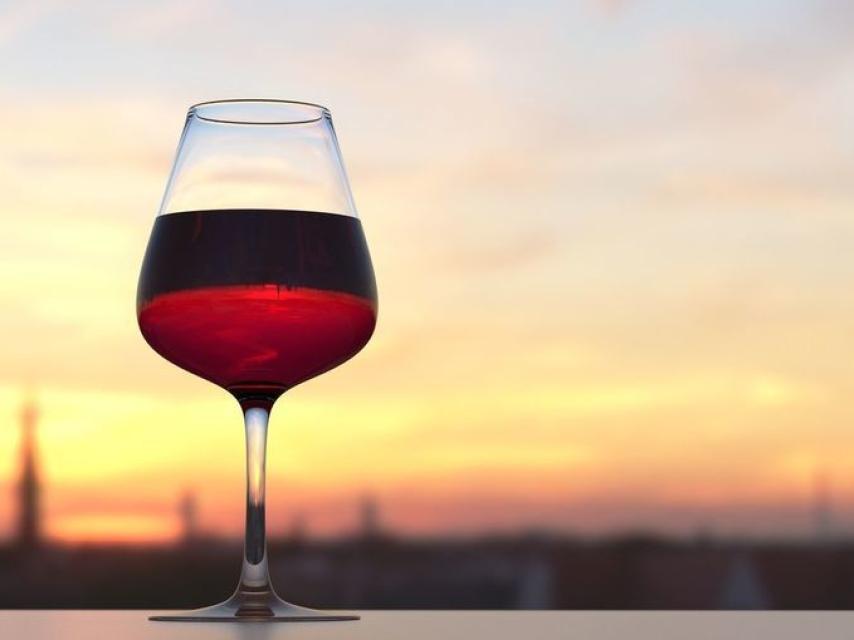 Una buena copa de vino dispuesta para ser degustada sin ningún rubor.