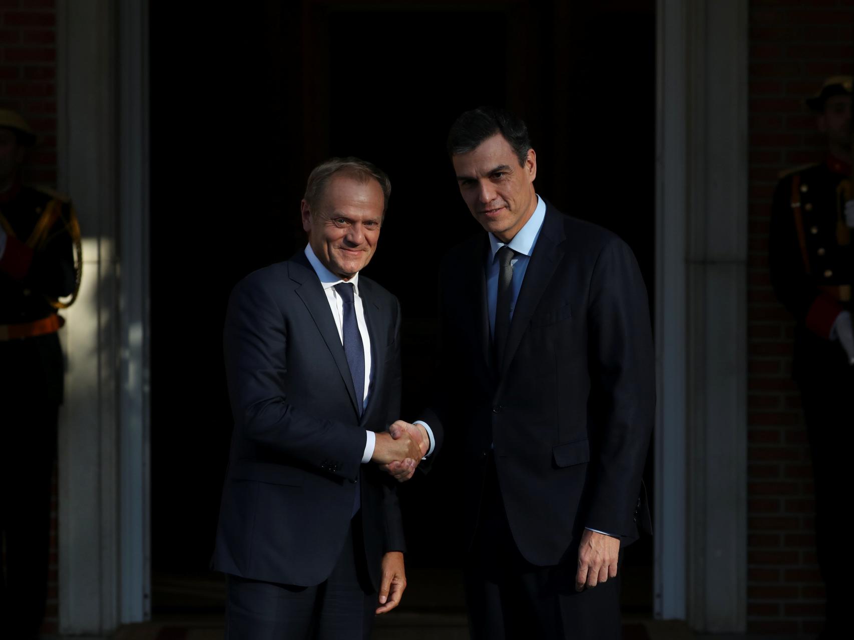 Tusk y Sánchez, durante su reunión en Moncloa la semana pasada
