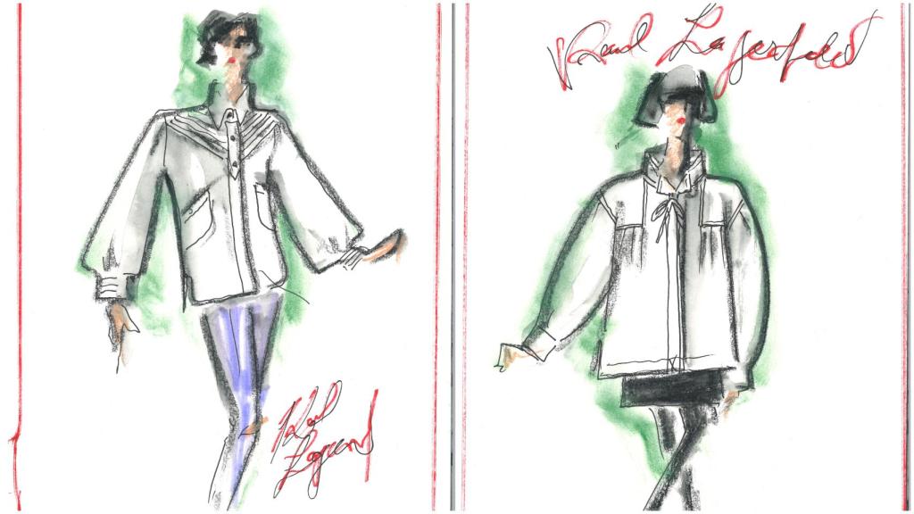 Montaje con los bocetos del diseñador.