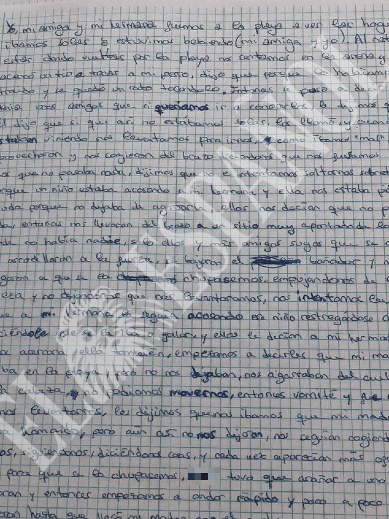 Julia (nombre ficticio) relata en una carta de su puño y letra lo que sucedió en San Juan.