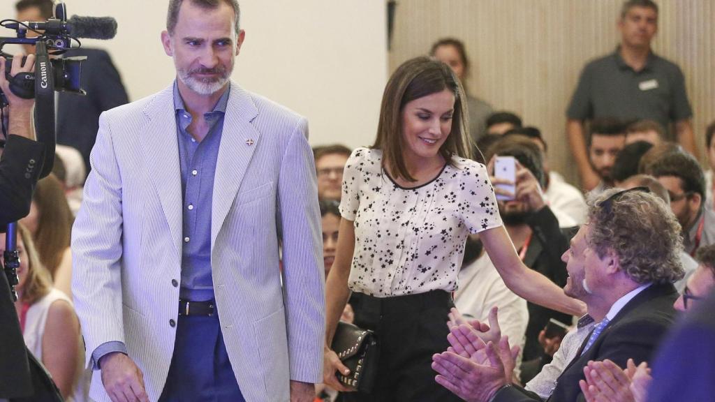 Los Reyes en un acto en Girona.