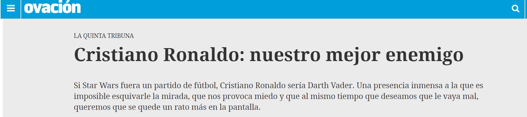 Diario Ovación ataca a Cristiano