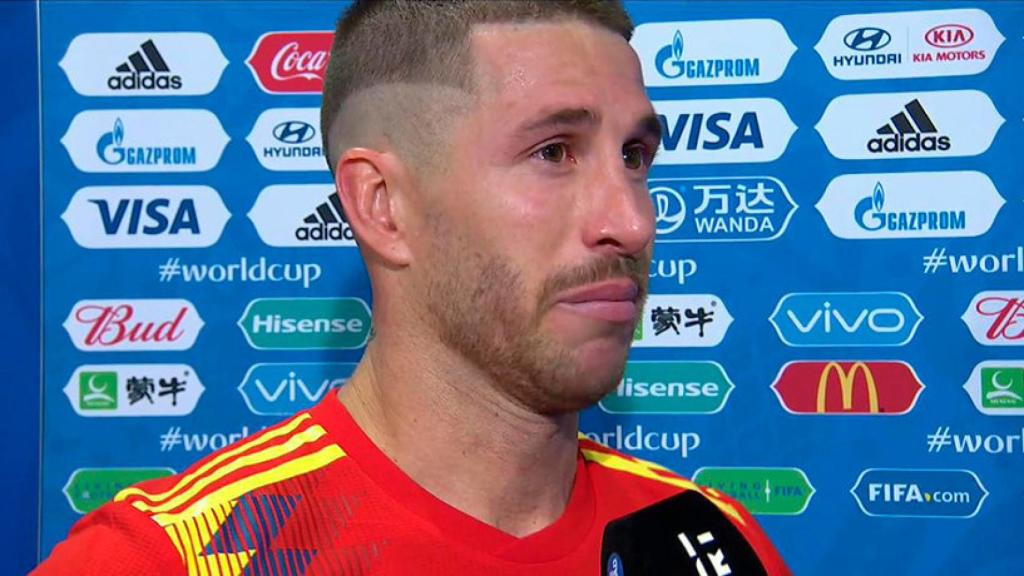 Sergio Ramos llorando Foto: Twitter (@FutbolMediaset)