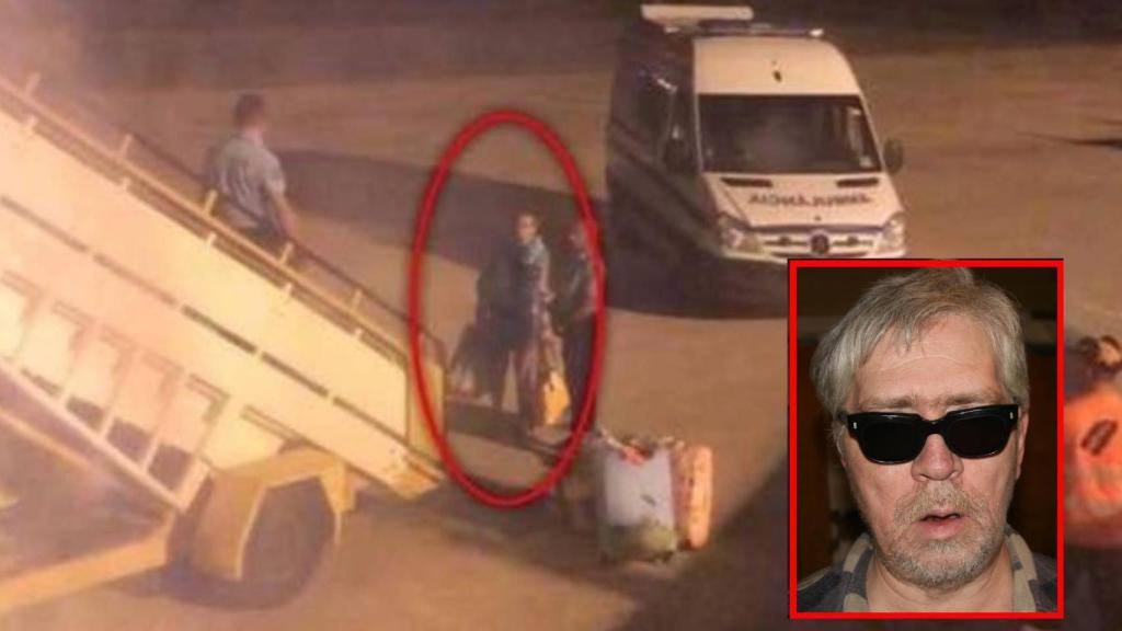 Andrey Sulichin, en el momento de su expulsión del avión y en una foto de 2013.