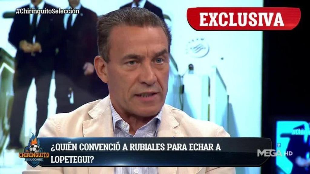 Paco Buyo, en El Chiringuito. Foto Twitter (@elchiringuitotv)