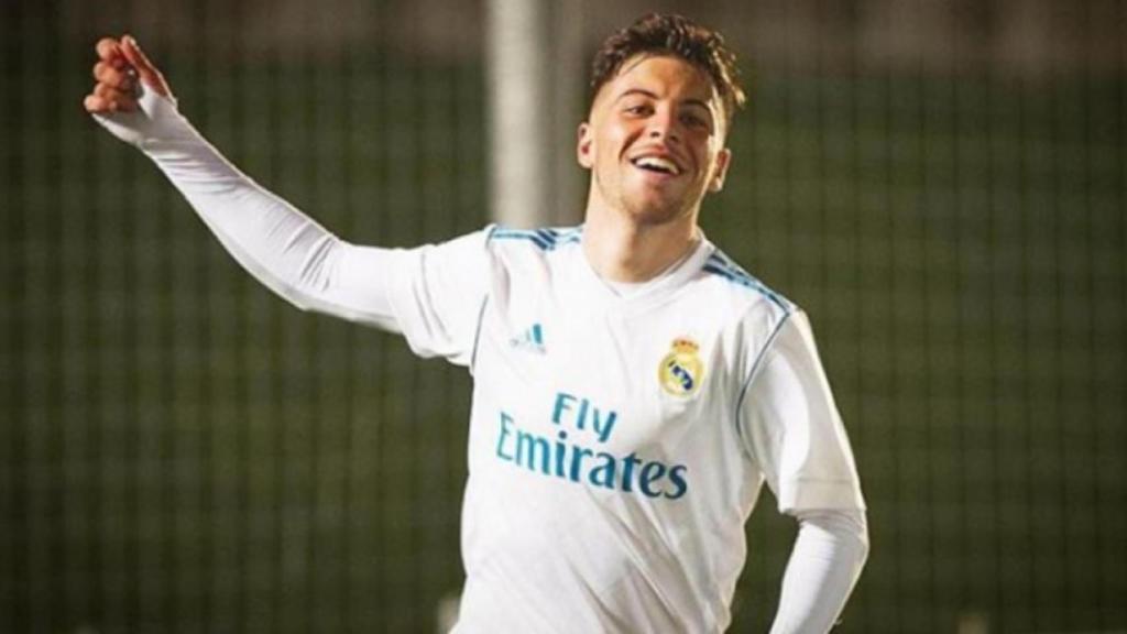 Franchu celebra un gol con el Real Madrid Castilla. Foto: Instagram (@ffeuillassier)