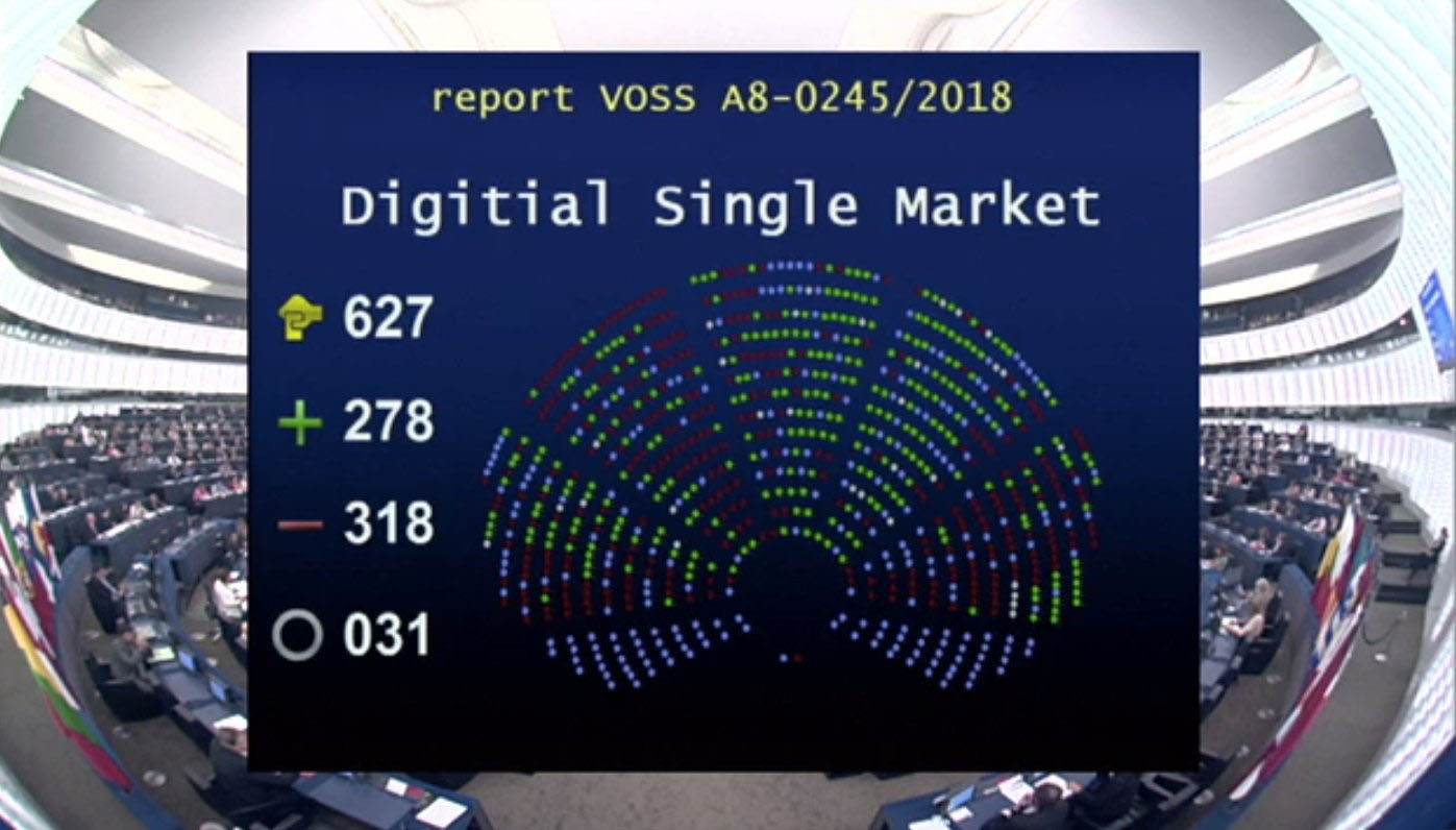 pleno parlamento europeo directiva de derechos de autor articulo 11 y 13