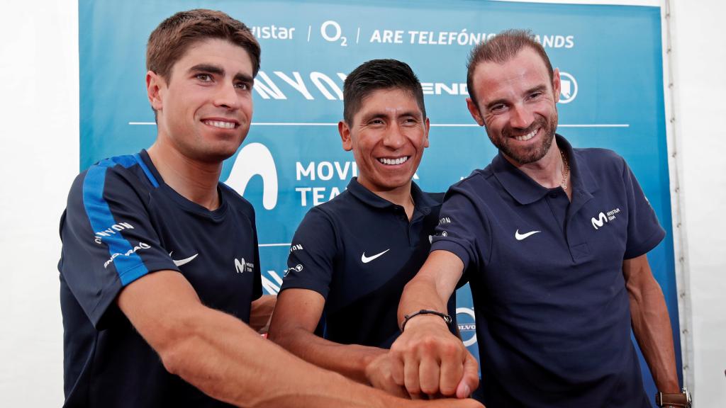 Landa, Quintana y Valverde en la previa del Tour.