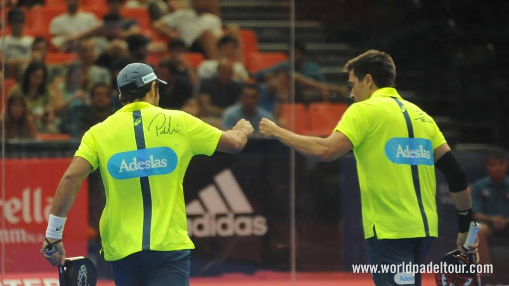 Fernando Belasteguin y Pablo Lima durante su partido de dieciseisavos.