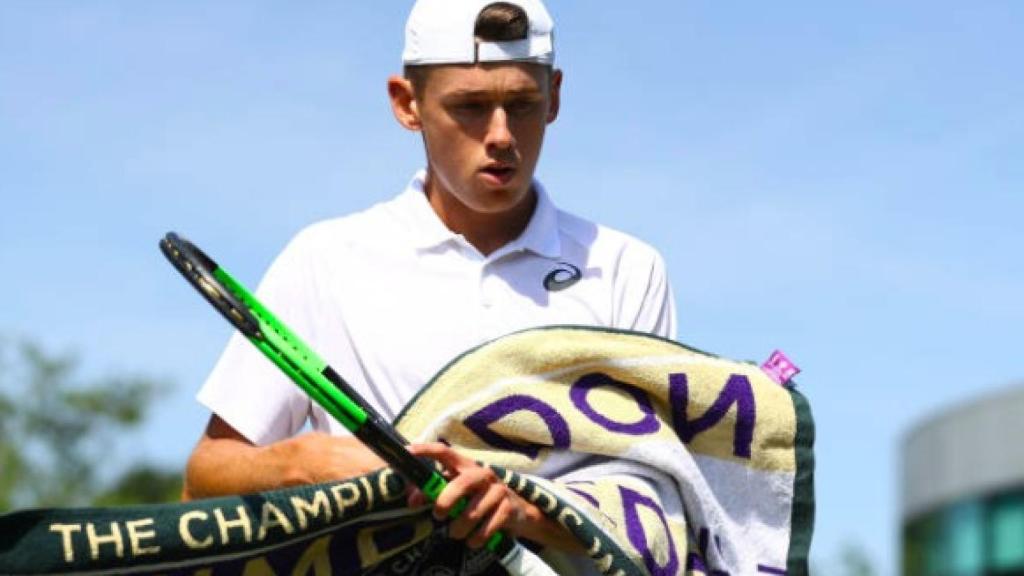 De Miñaur, durante su partido de segunda ronda en Wimbledon.