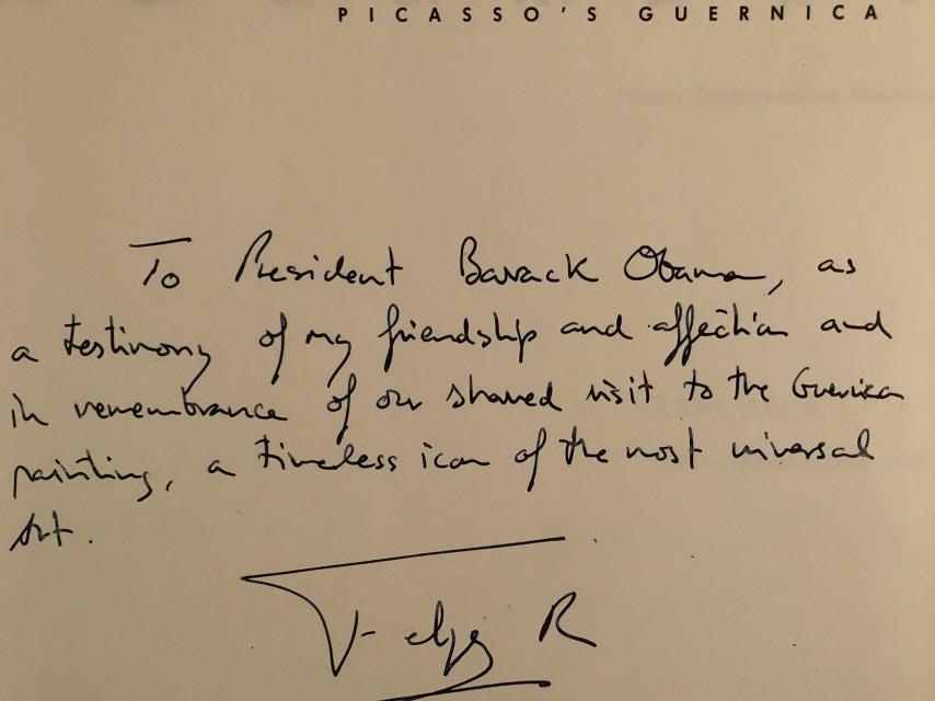 La dedicatoria del Rey a Obama