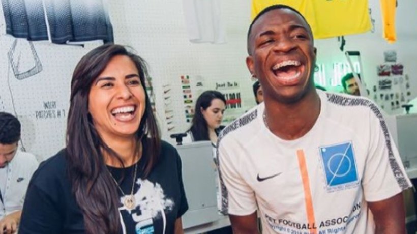Los jugadores Vinicius y Andressa en un evento de la marca Nike. Foto: Instagram (@andressaalves9oficial)