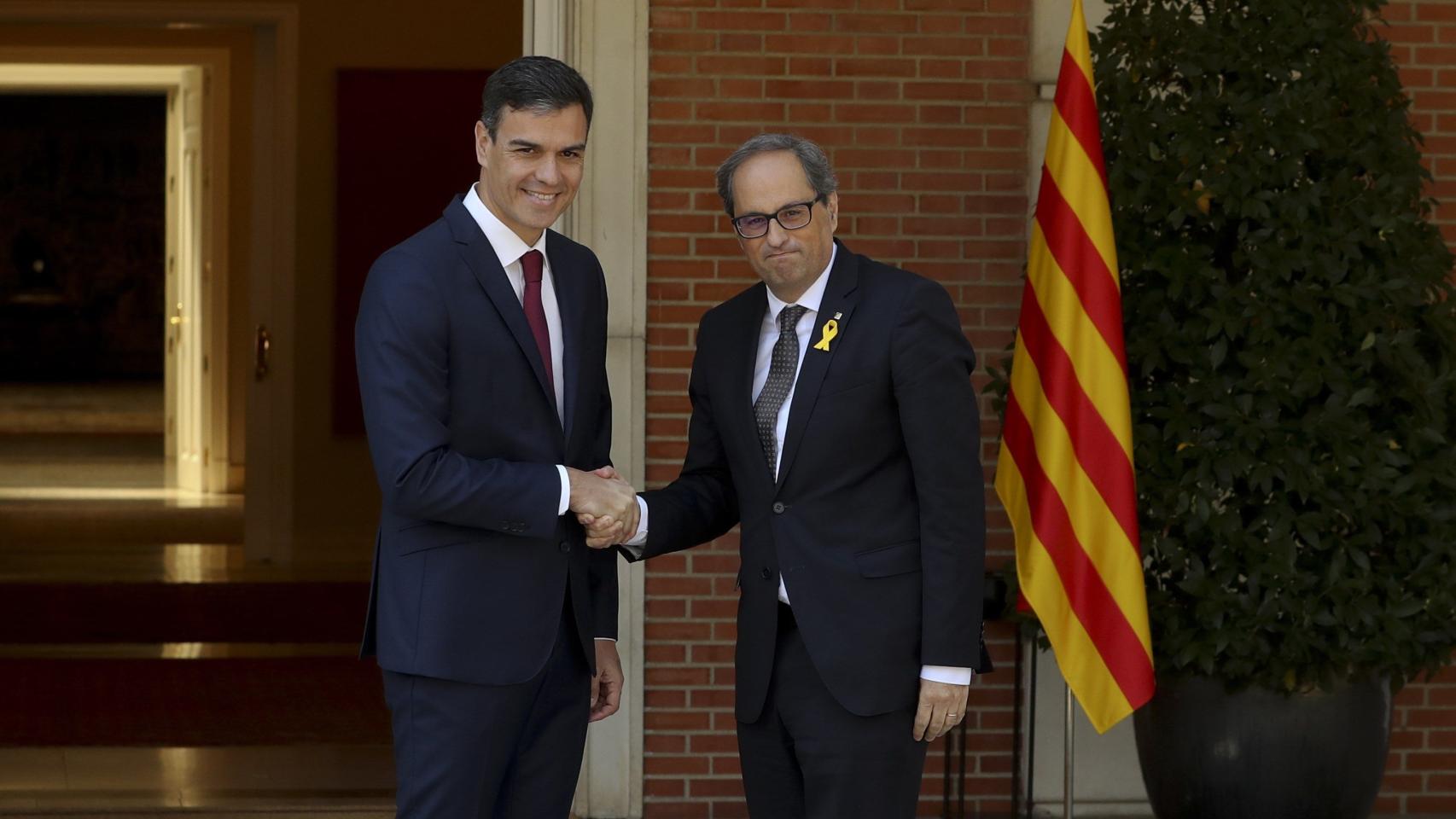 Pedro Sánchez y Quim Torra en La Moncloa