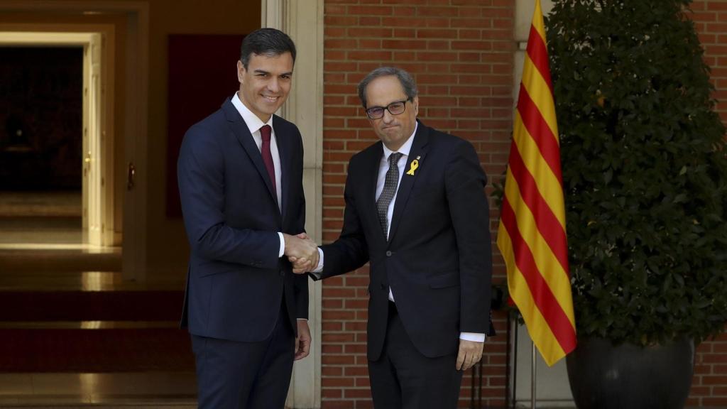 Pedro Sánchez y Quim Torra en La Moncloa