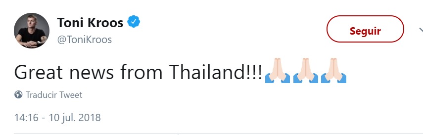 Kroos escribe sobre los niños de Tailandia