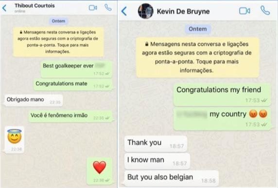 WhatsApp Courtois De Bruyne