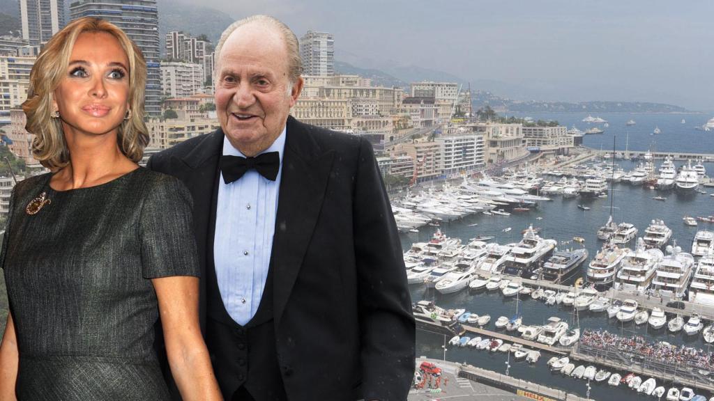Fotomontaje de Corinna zu Sayn-Wittgenstein con Juan Carlos I. Al fondo, la marina de Montecarlo, en Mónaco.