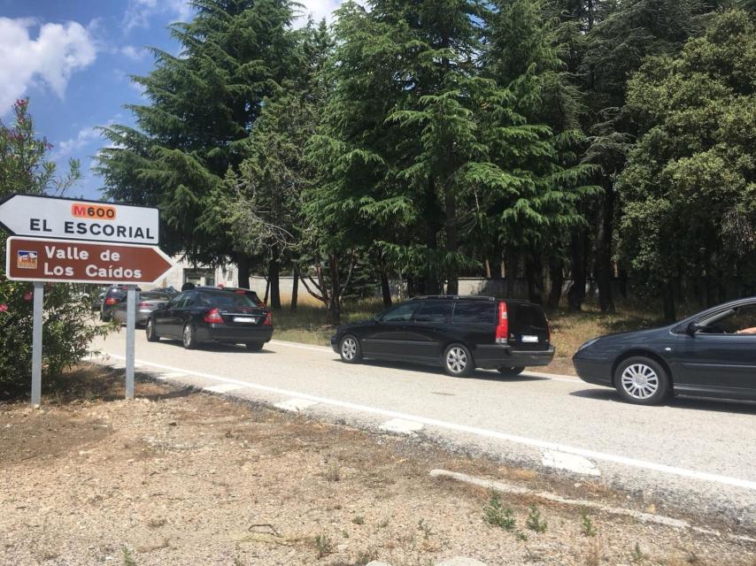 Largas retenciones este pasado fin de semana para entrar en el Valle de los Caídos.