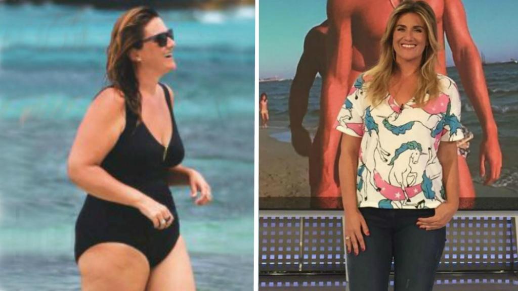 Carlota Corredera en sus últimas vacaciones (izda); Carlota durante el verano pasado (dcha).