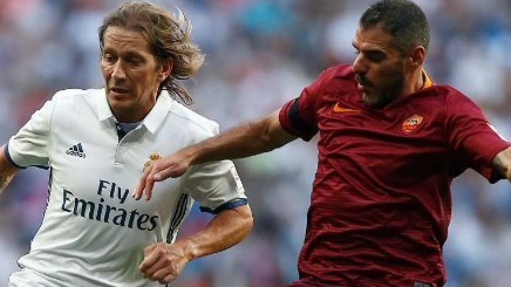 Michel Salgado en el partido benéfico del Bernabéu