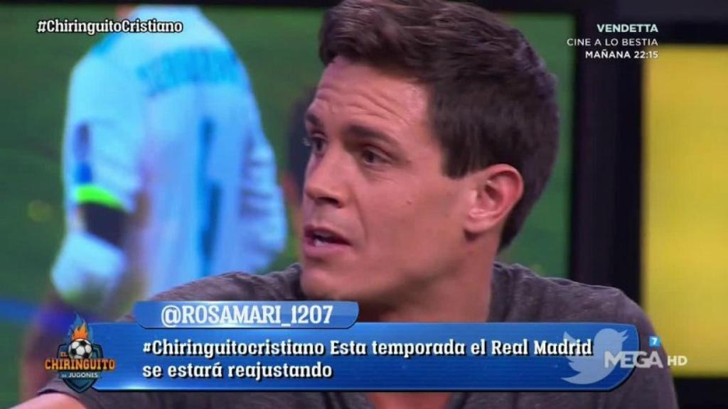 Edu Aguirre en El Chiringuito. Foto: Twitter (@elchiringuitotv)