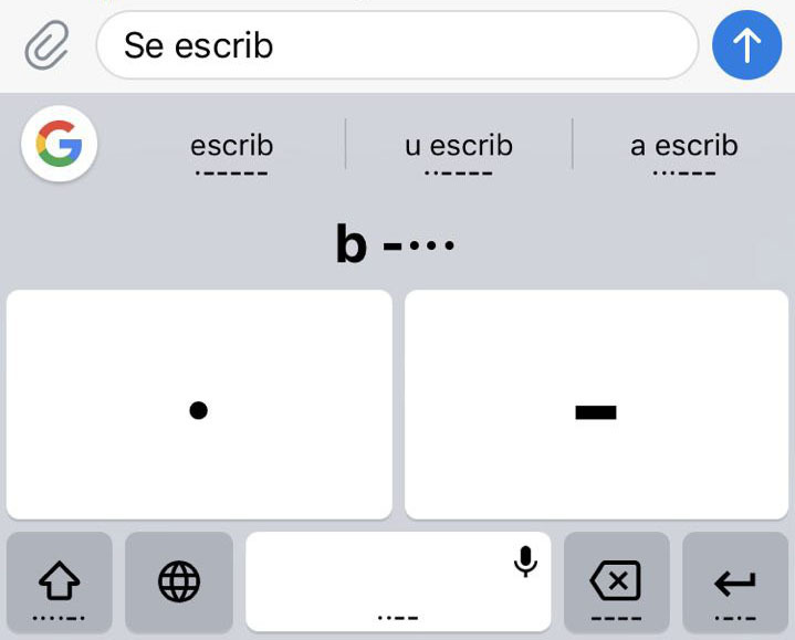 codigo morse gboard teclado ios iphone