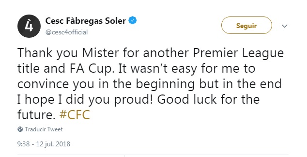 Fàbregas la lía y anuncia el despido de Conte antes de tiempo