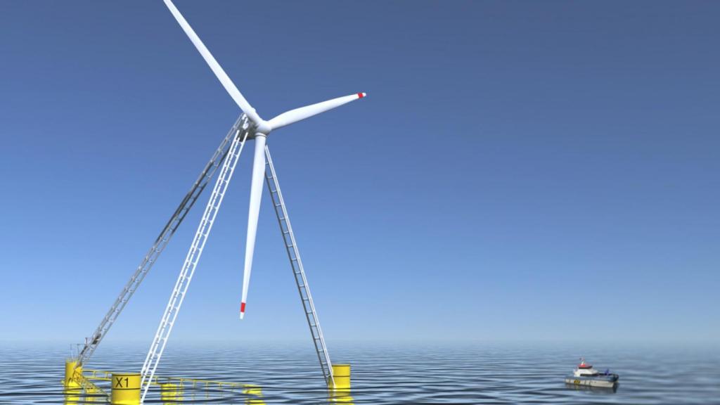 Recreación de los aerogeneradores de X1 Wind.