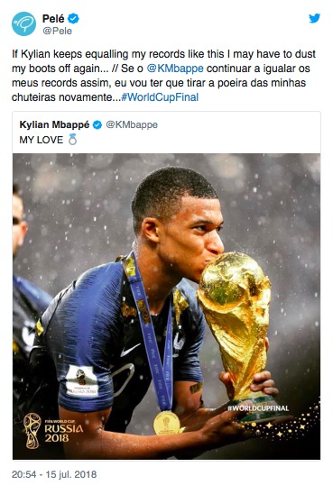 Pelé se rinde a Mbappé: le amenaza con volver al fútbol