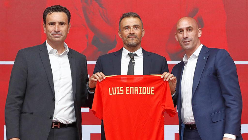 José Francisco Molina, Luis Enrique y Luis Rubiales Foto:sefutbol.com