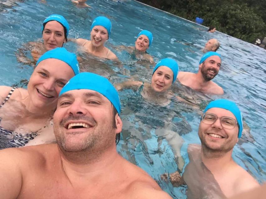 Benjamin David junto algunos miembros de la asociación 'Isarlust'