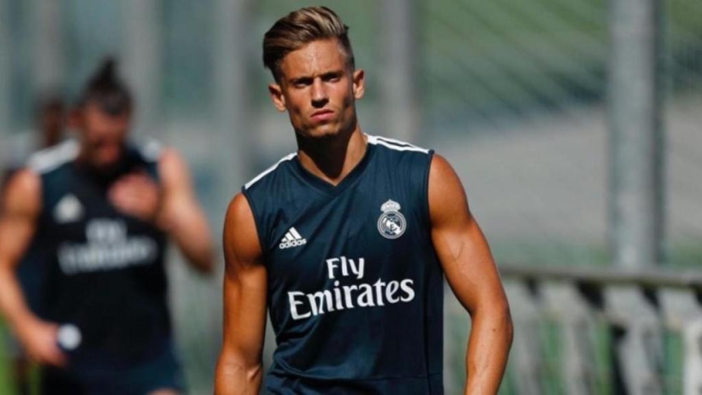 Marcos Llorente, durante un entrenamiento del Real Madrid. Foto: Twitter (@marcosllorente)