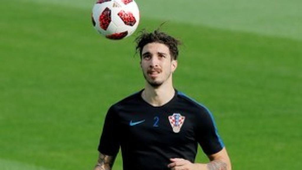 Vrsaljko durante un entrenamiento con Croacia