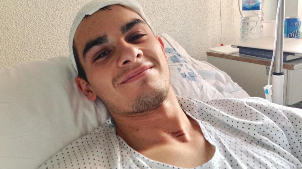 Bruno Hortelano, después del accidente.