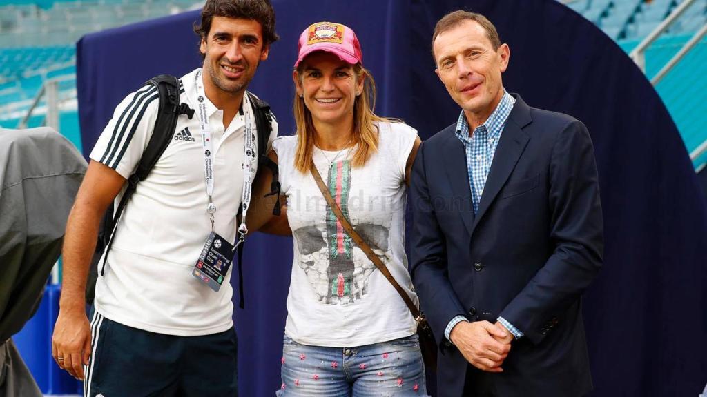 Sánchez Vicario durante el entrenamiento del Madrid en Miami