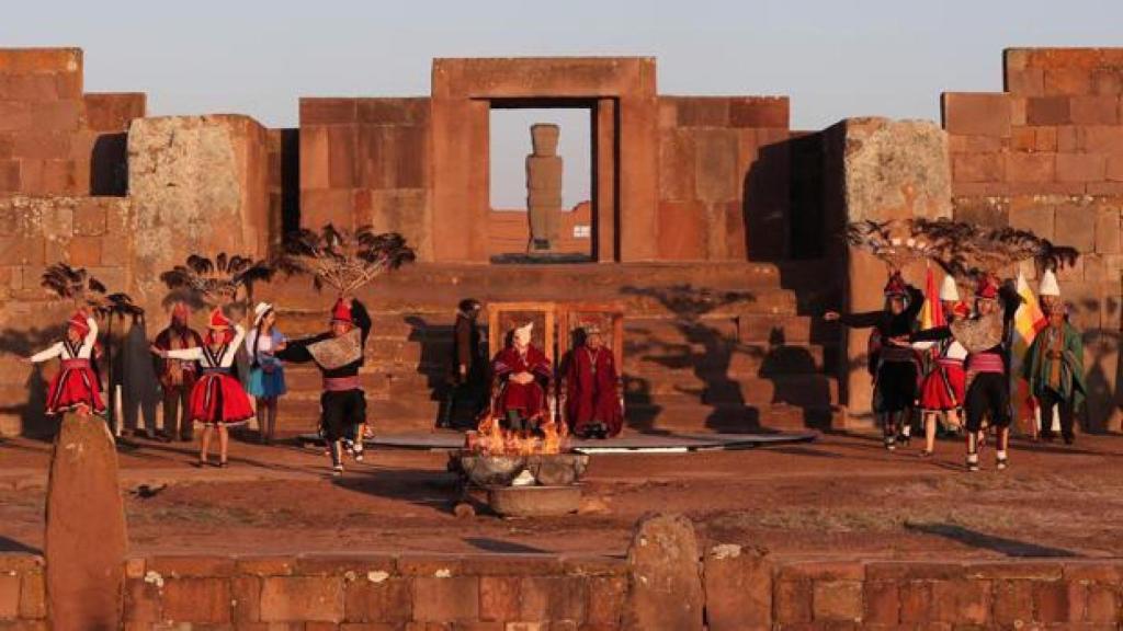 Tiwanaku durante la inauguración de los XI Juegos de la Odesur en mayo de este año.  EFE