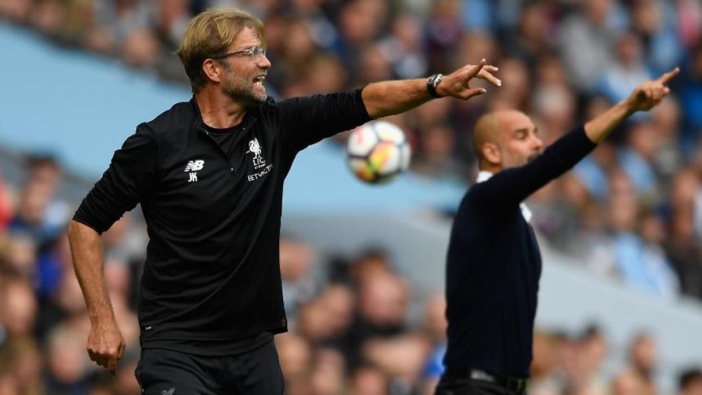 Jürgen Klopp y Pep Guardiola. Foto: premierleague.com